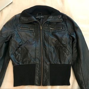 Black leather jacket size xs/s